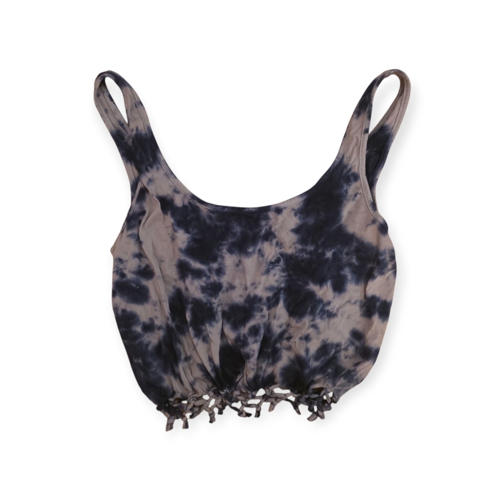 y2k Vintage Obey Propaganda Blue Gray Tie-Dye Crop Top grunge streetwear cotton